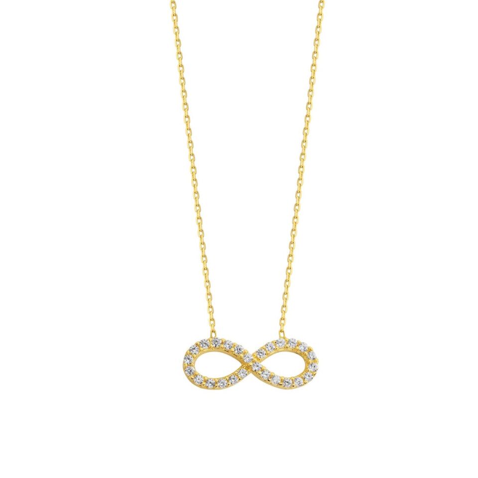 Altın Taşlı Sonsuzluk Kolye