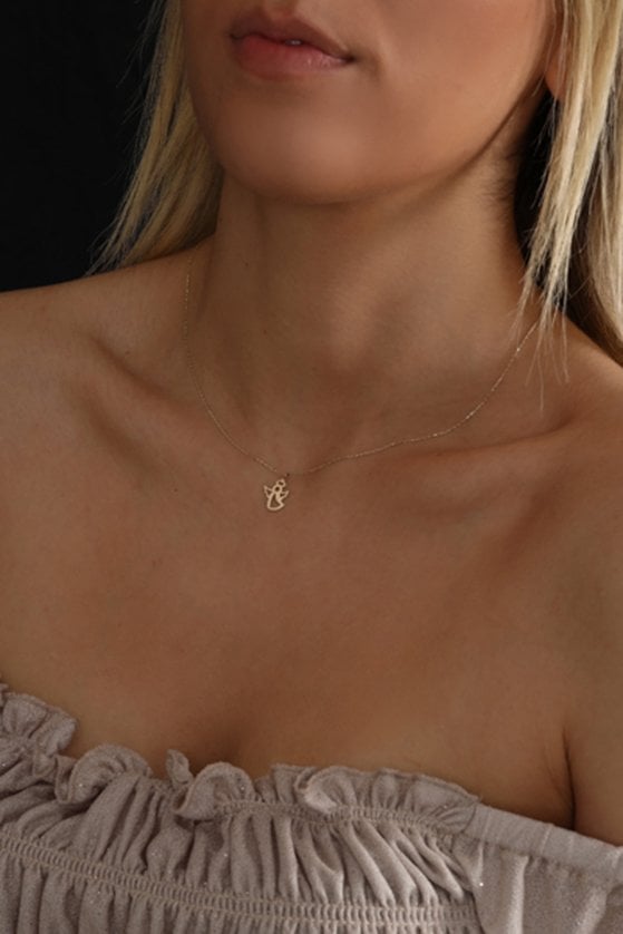 Altın Luna Melek Kolye