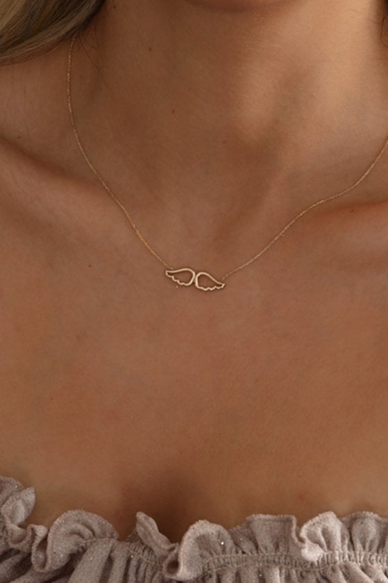 Altın Melek Kanadı Kolye