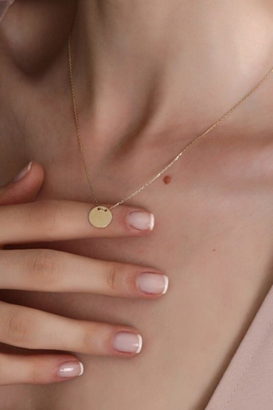 Altın Aura Daire Kolye