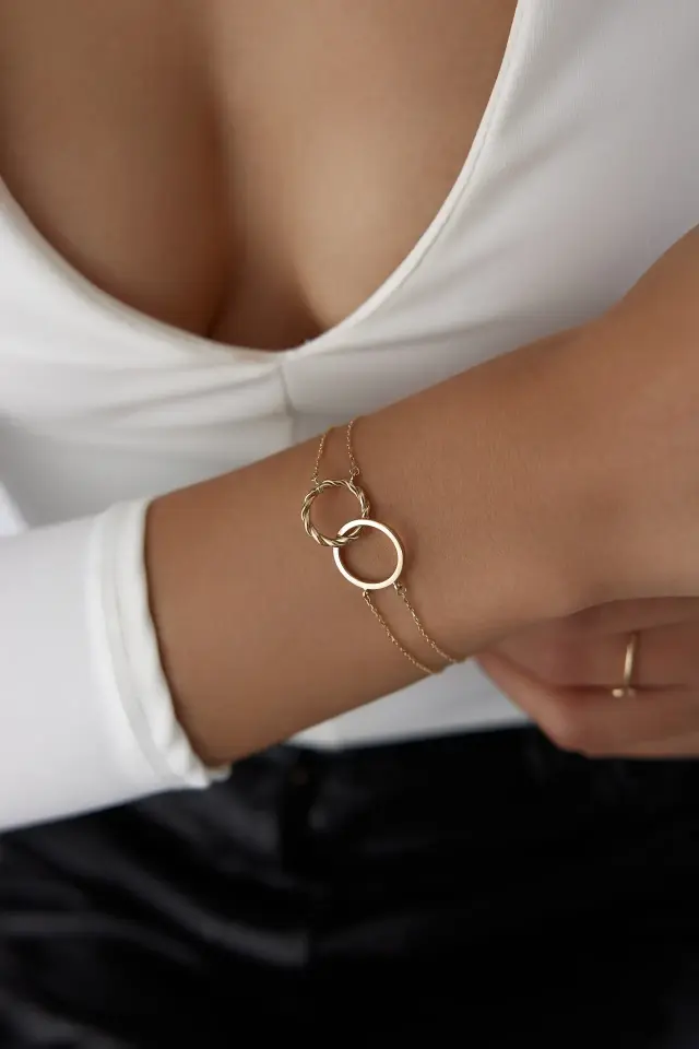 Altın İç İçe Halka Bileklik