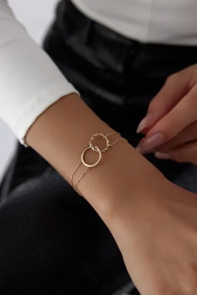 Altın İç İçe Halka Bileklik