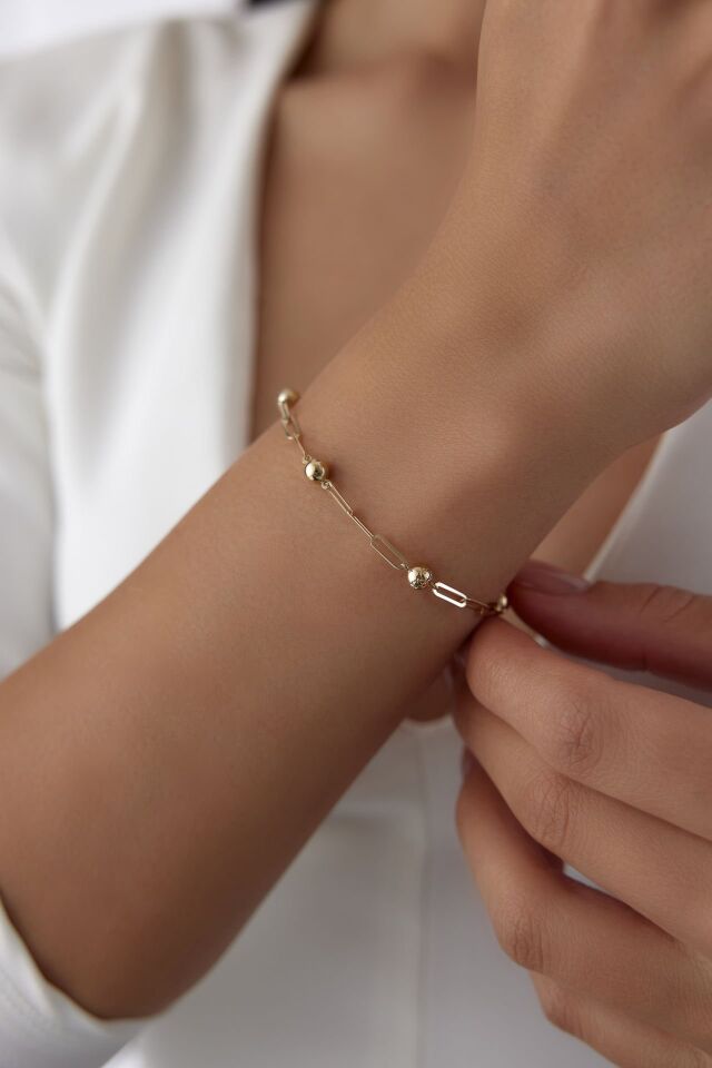 Altın Toplu Ataç Bileklik