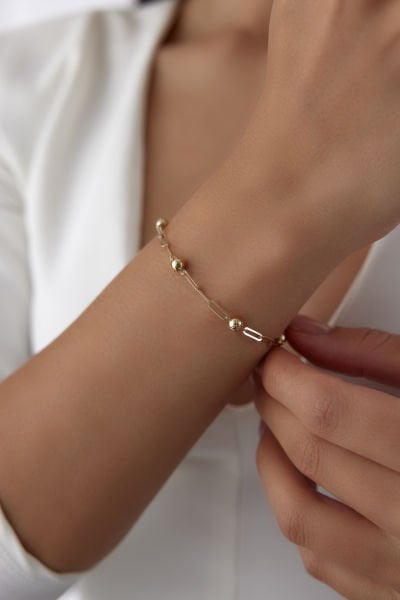 Altın Toplu Ataç Bileklik