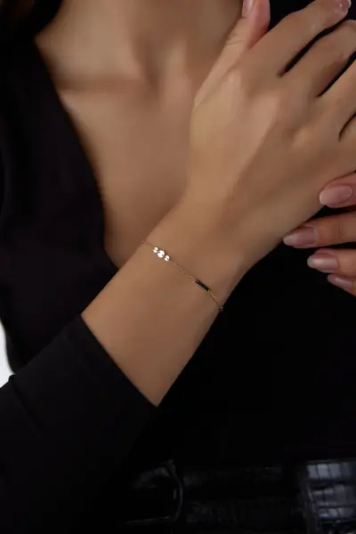 Altın Minimal Pullu Bileklik