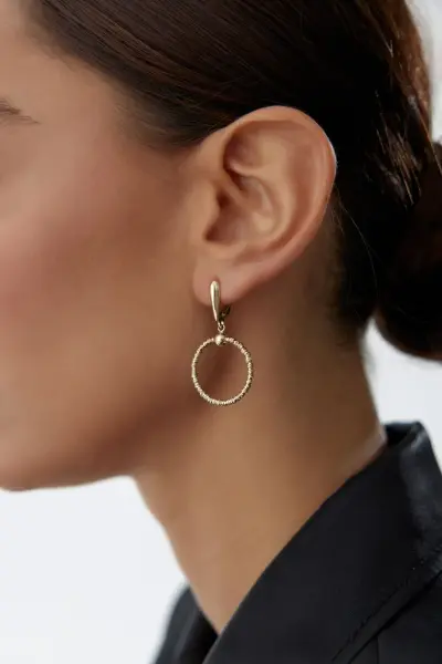 ALTIN DORİKALI MİNİ HALKA KÜPE