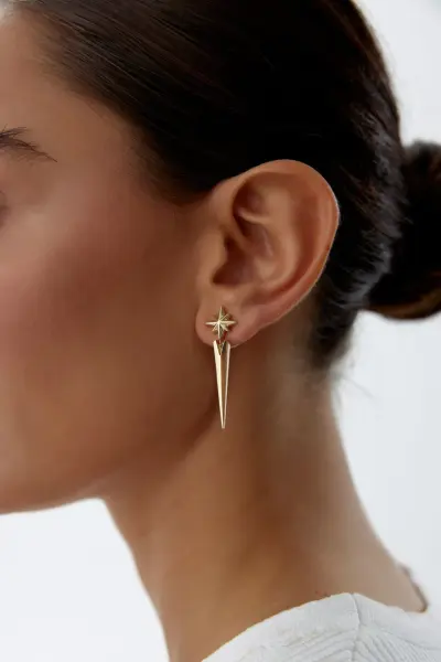 Altın Kuzey Yıldızı Küpe