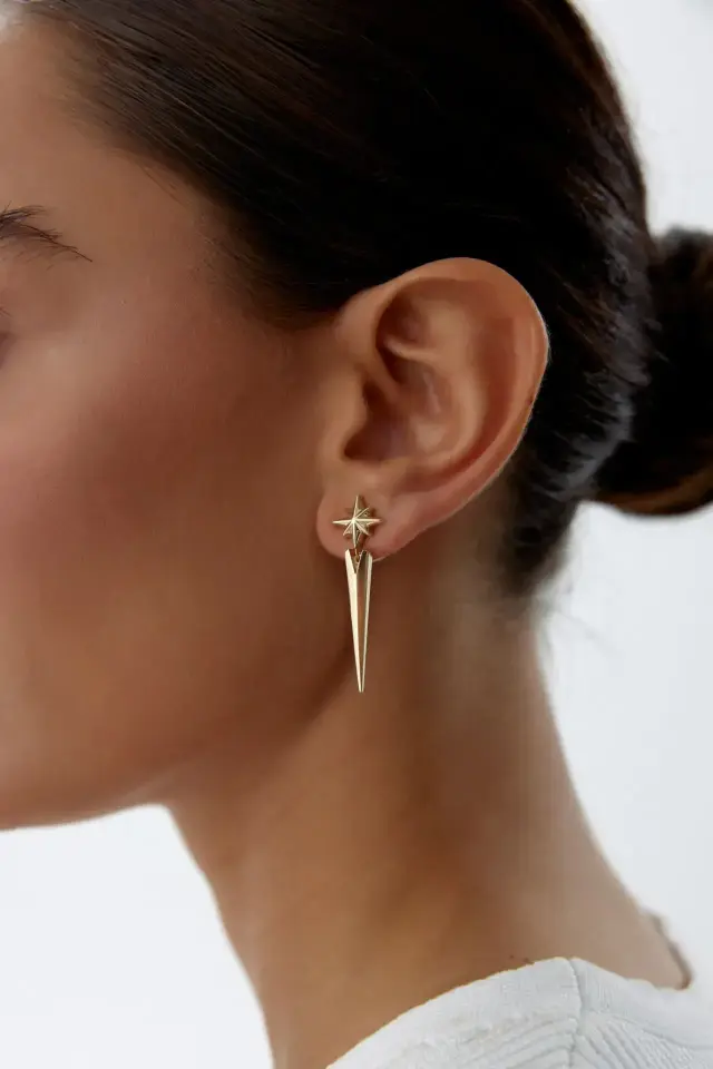 Altın Kuzey Yıldızı Küpe