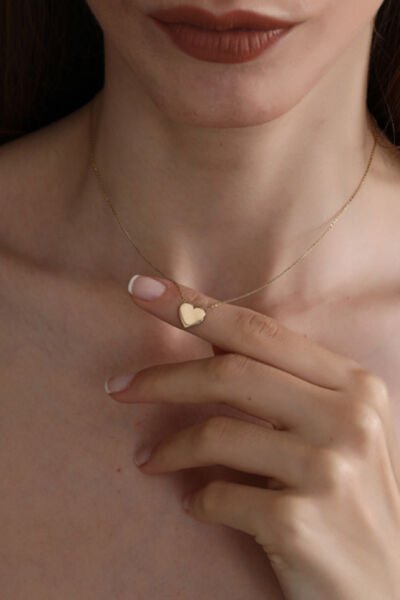 Altın Sade Kalp Kolye