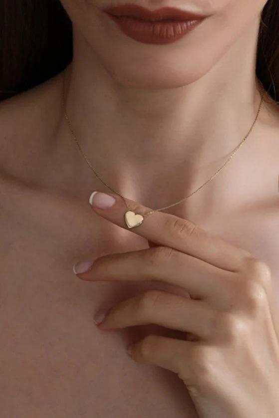 Altın Sade Kalp Kolye
