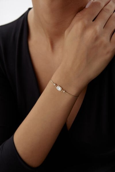 Altın Baget Taşlı Bileklik