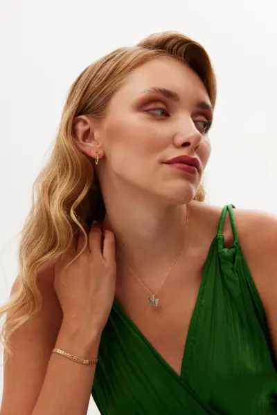 Altın Mineli Kelebek Kolye