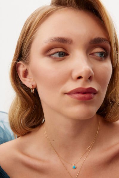 Altın Firuze Taşlı Kolye