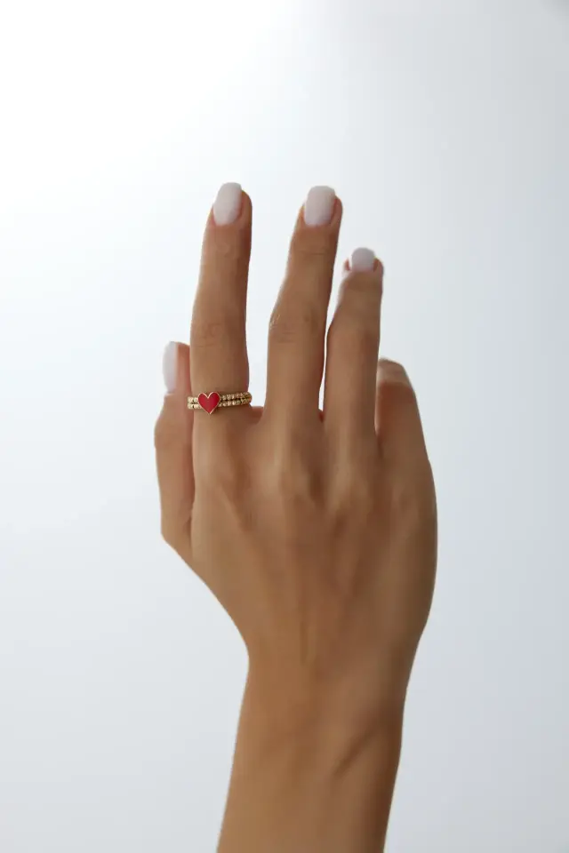 Altın Dorikalı Kalp Yüzük