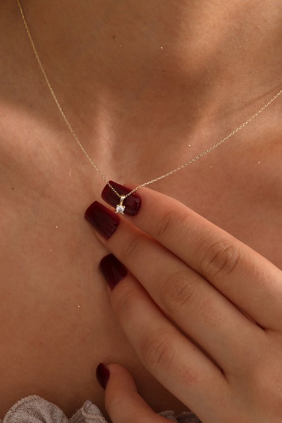 Altın Mini Tektaş Kolye