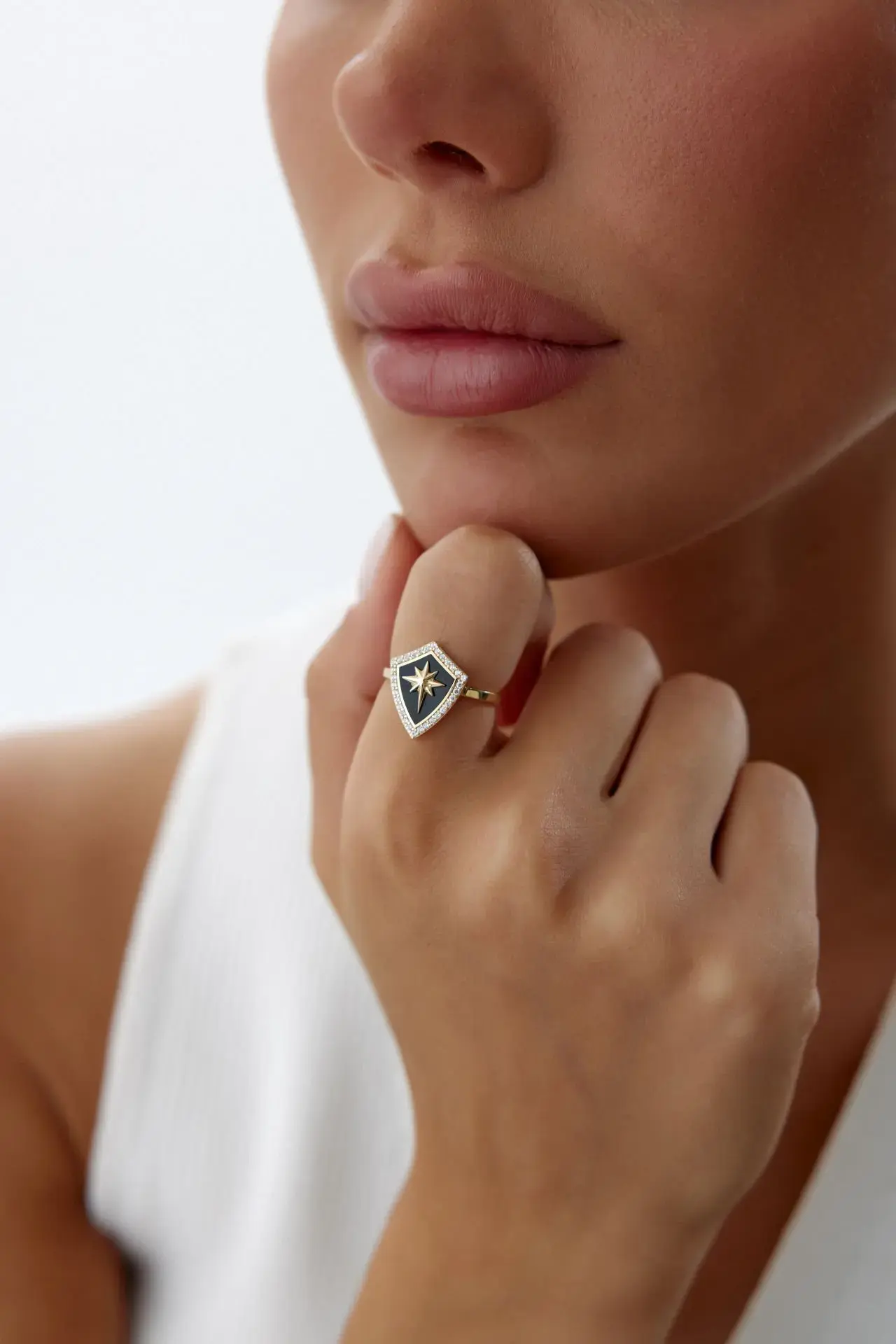 Altın Mineli Kuzey Yıldızı Yüzük