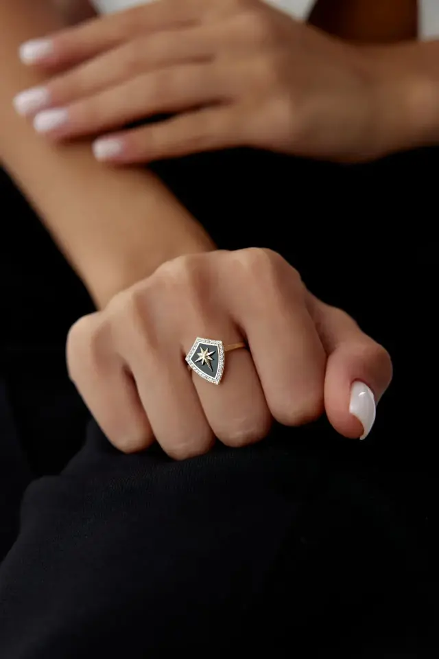 Altın Mineli Kuzey Yıldızı Yüzük