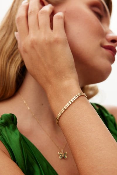 ALTIN ÇİFT SIRA PULLU BİLEKLİK