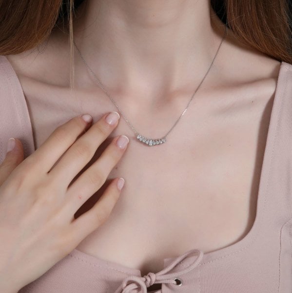 ALTIN SIRA TAŞLI DAMLA KOLYE