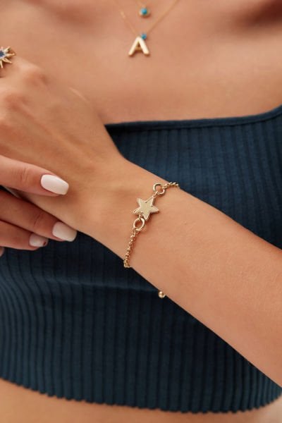 ALTIN AYNALI YILDIZ BİLEKLİK