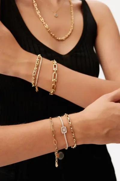 ALTIN BAGET SUYOLU BİLEKLİK