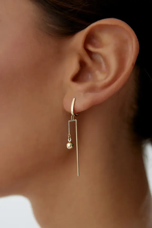 Altın Top Lıne Küpe