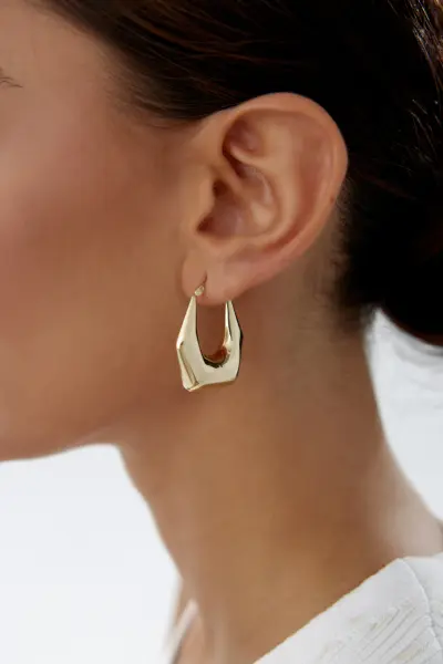 Altın Bombe Şarnel Küpe