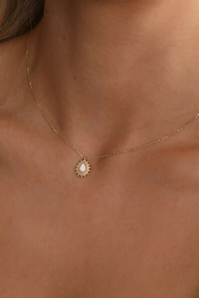 Altın Opal Taşlı Kolye