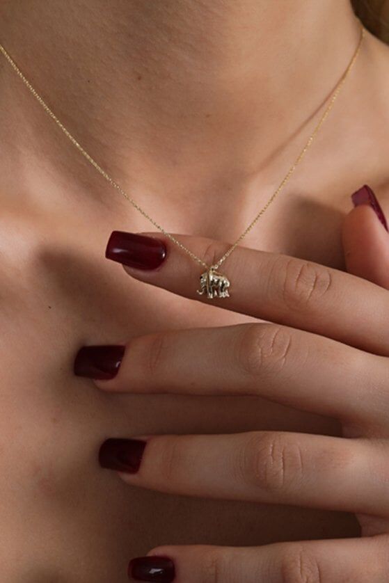 Altın Sarı Fil Kolye