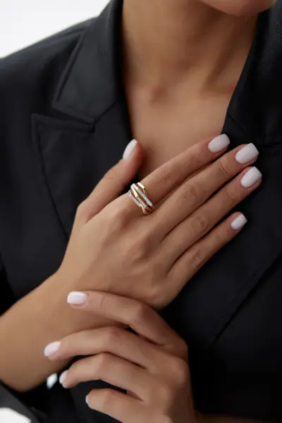 ALTIN ÜÇ  RENK  TASARIM  YÜZÜK