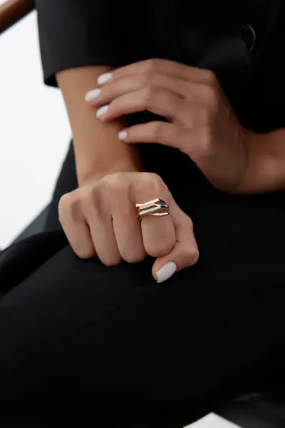 ALTIN ÜÇ  RENK  TASARIM  YÜZÜK