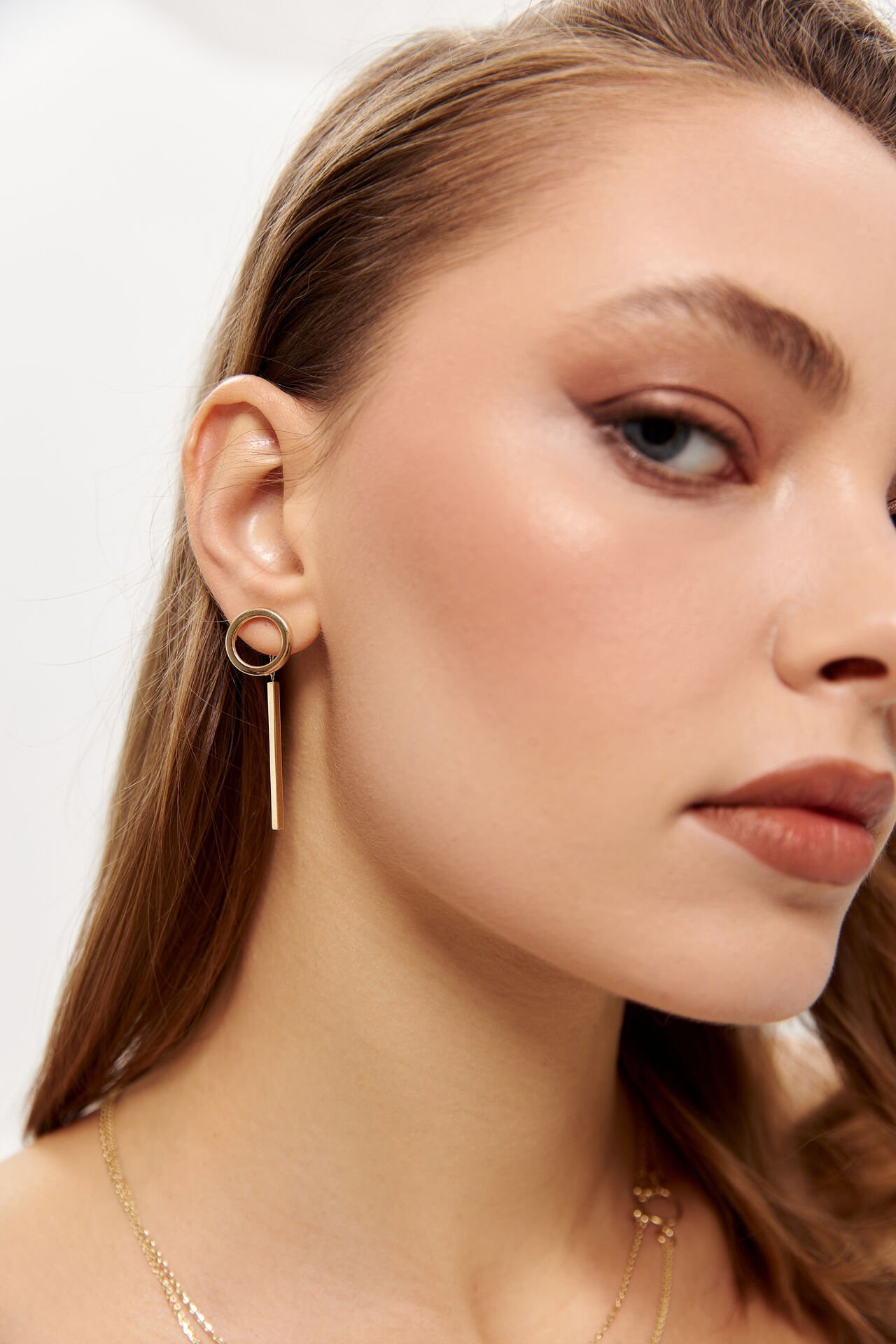 Altın Halka Çubuk Küpe