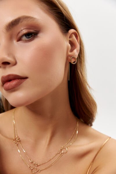 ALTIN HALKA ÇUBUK KÜPE