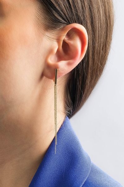 ALTIN ZİNCİR SALLANTILI KÜPE