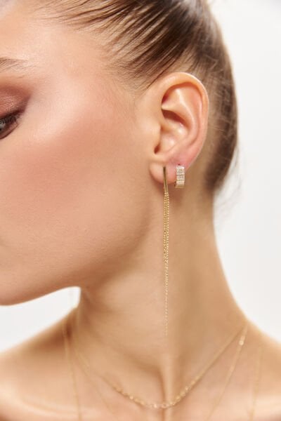 ALTIN ZİNCİR SALLANTILI KÜPE