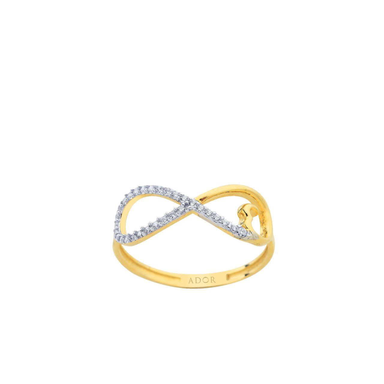 Altın Taşlı İki Renk Sonsuzluk Yüzük