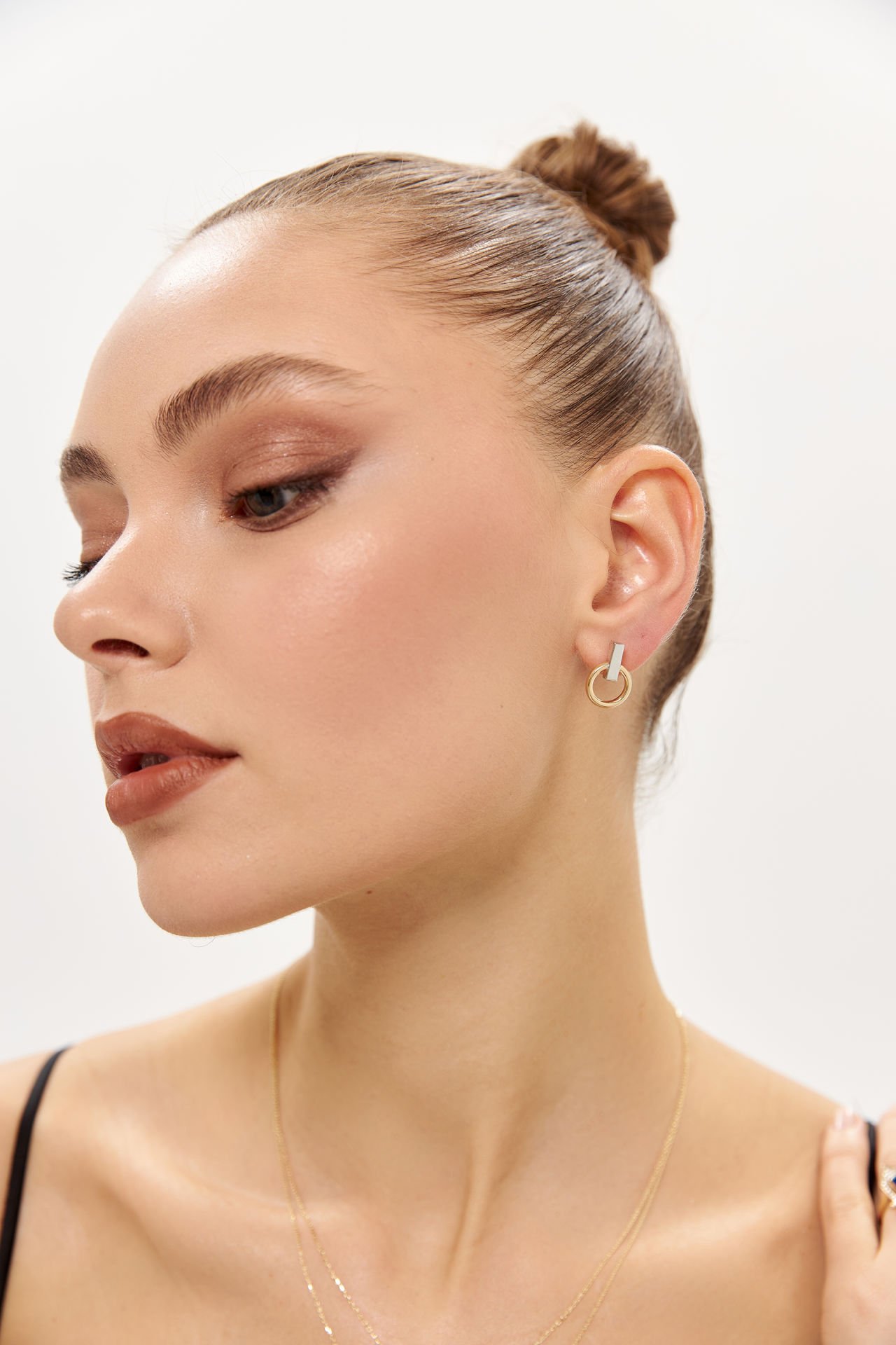 ALTIN İKİ RENK HALKA KÜPE