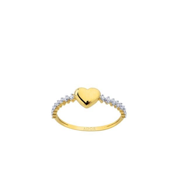 ALTIN TAŞLI KALP YÜZÜK