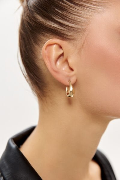 Altın Damla Şarnel Küpe