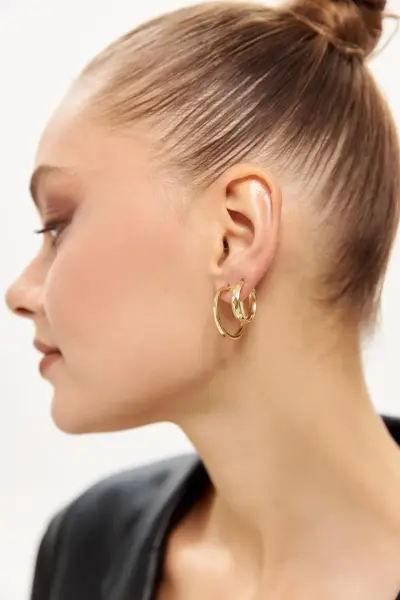 Altın Disko Topu Küpe