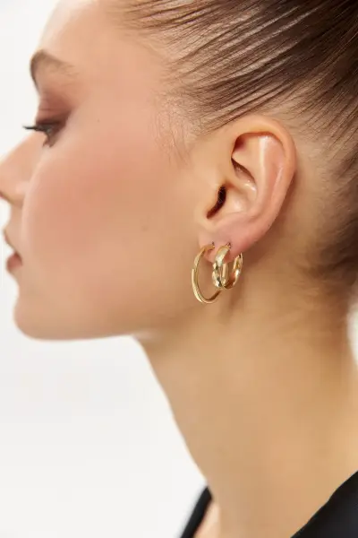 Altın Disko Topu Küpe