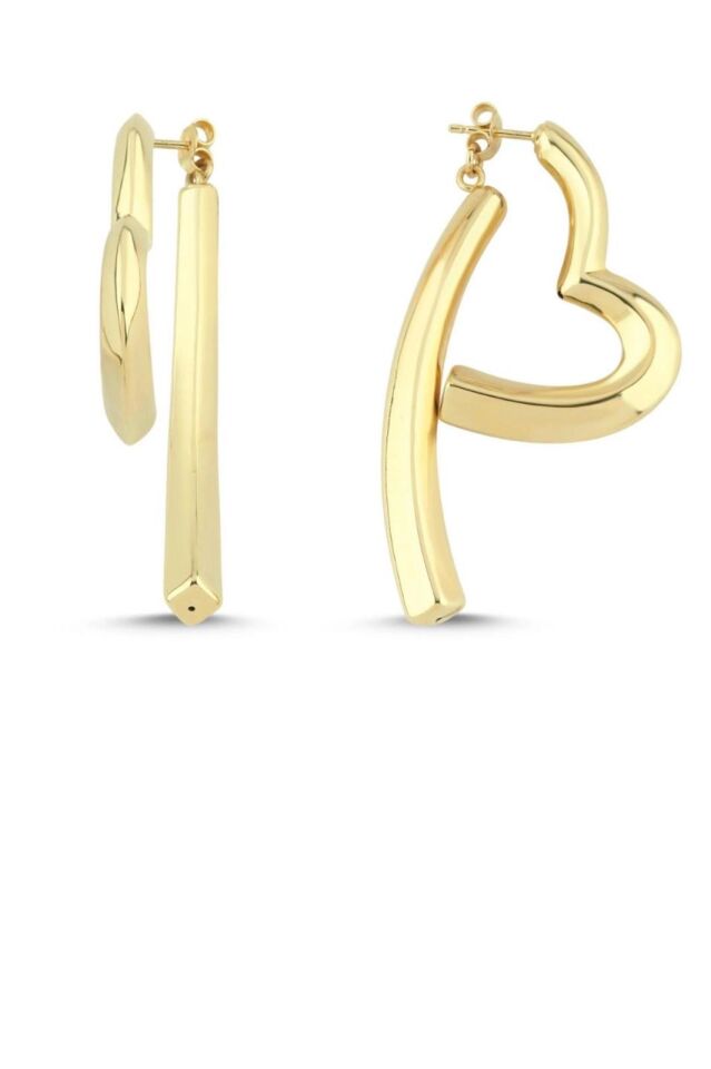 Altın Amia Şarnel Küpe