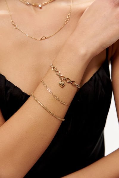 ALTIN KALP SALLANTILI ZİNCİR BİLEKLİK