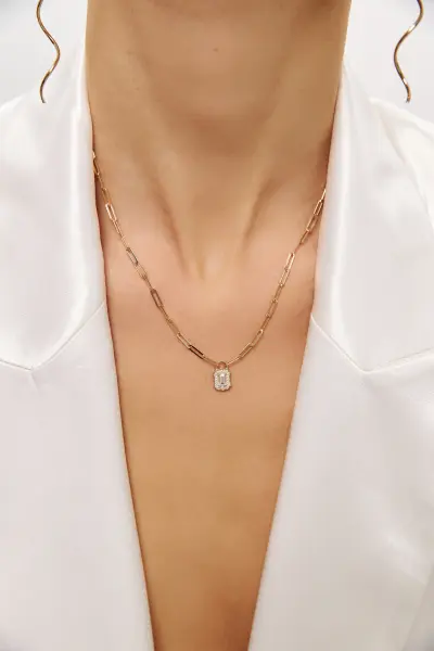 Altın Ataç Zincir Baget Kolye