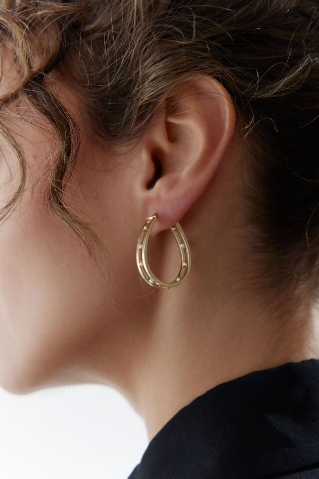 Altın Dorika Şarnel Küpe