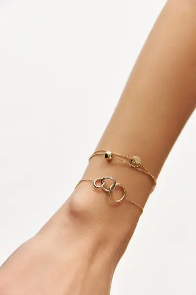 ALTIN ÜÇ HALKA BİLEKLİK