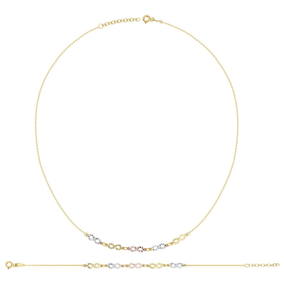 ALTIN MİNİMAL 3 RENK SONSUZLUK KOLYE