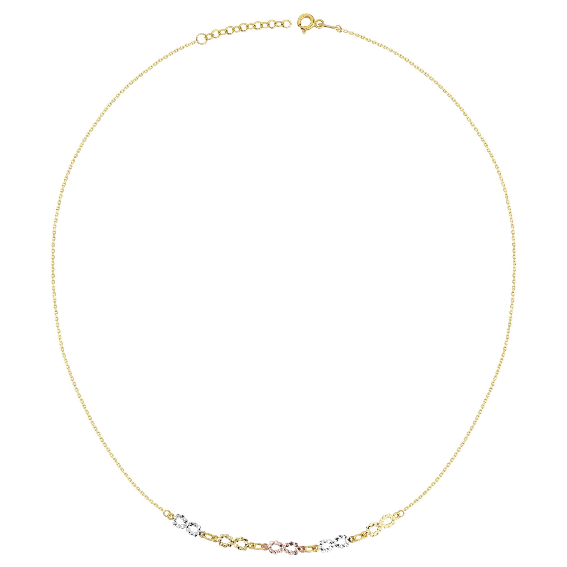 Altın Minimal Üç Renk Sonsuzluk Kolye