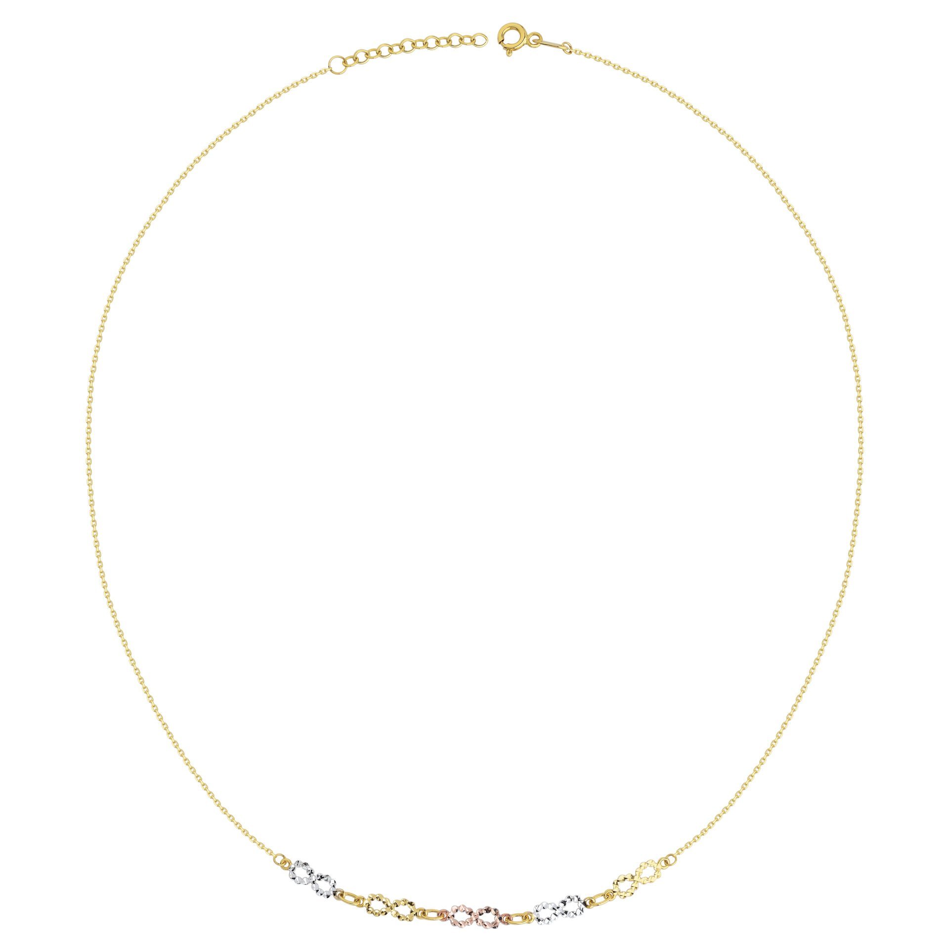 Altın Minimal Üç Renk Sonsuzluk Kolye