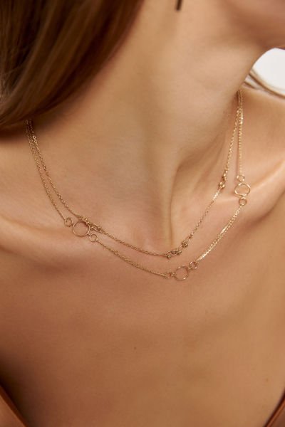 Altın Üçlü Halka Kolye